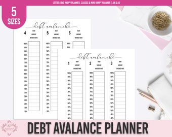 Debt Avalanche Planner, Debt Avalanche Tracker, Debt Payments Tracker