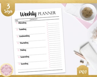 Weekly Planner Printable, Weekly Schedule Planner, Weekly Planner, Planner Essentials