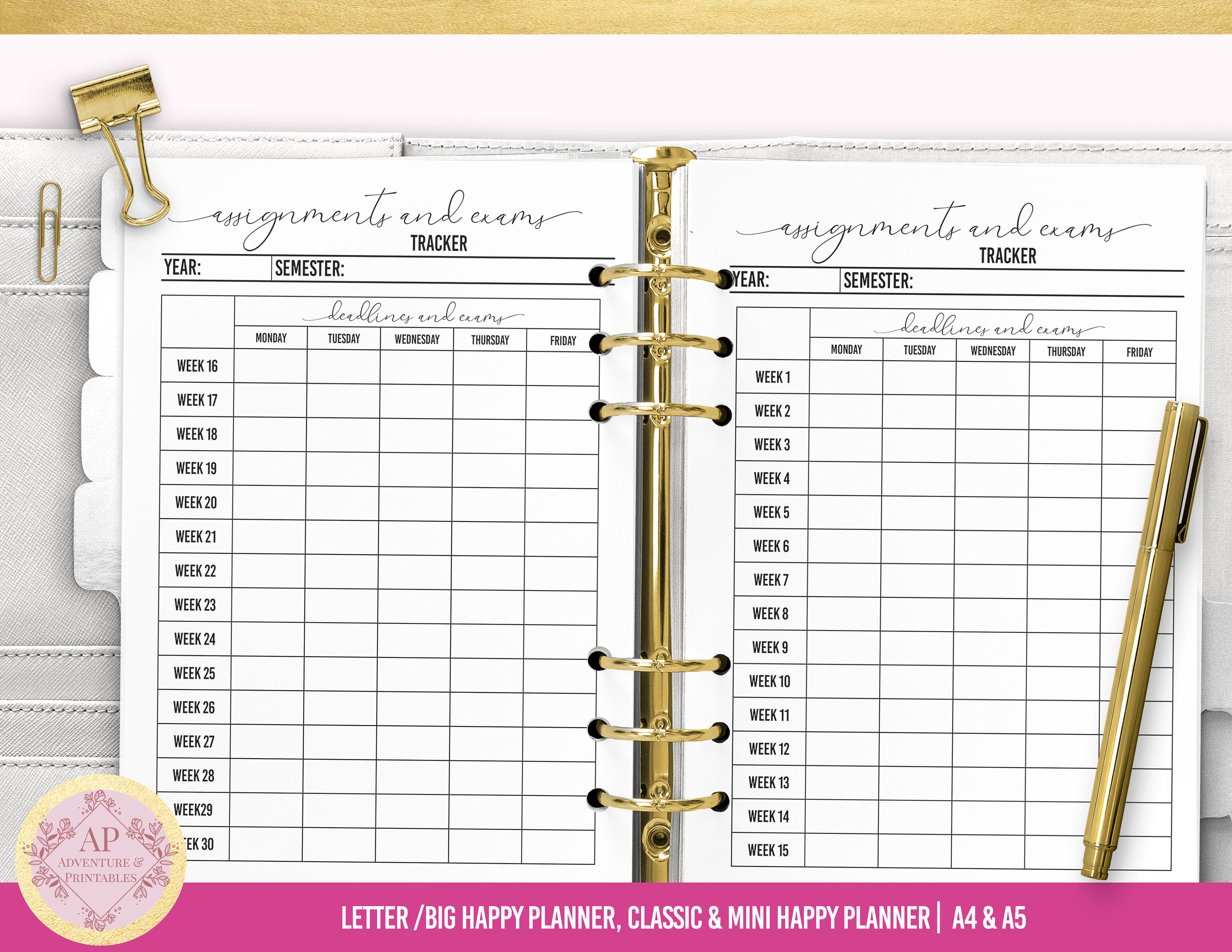 College Student Printable Planner, Back to School Planner, College ...