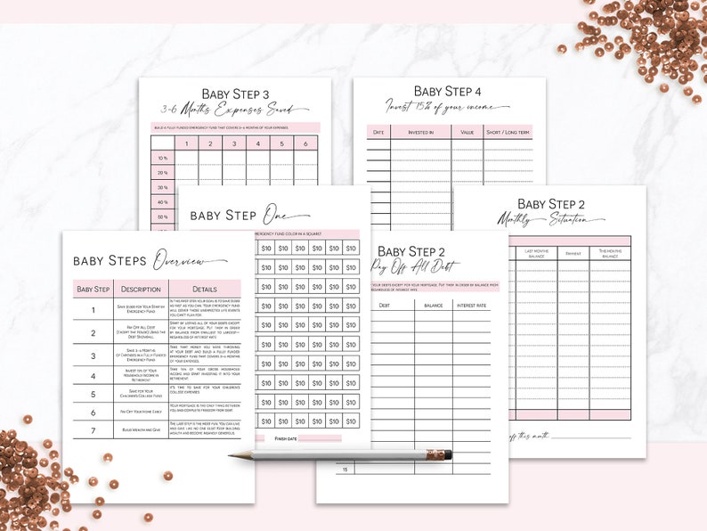 Baby Steps Progress Tracker Printable Planner Pages in A4 Ans US Letter ...