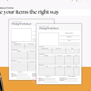Etsy Product Pricing Worksheet, Etsy Business Planner Printable, Etsy ...