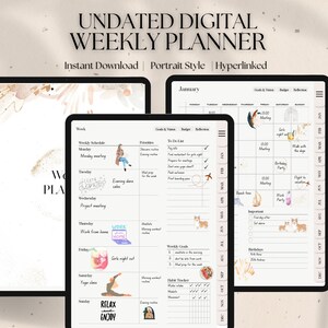 Digital Weekly Planner, Minimalist Ipad Planner, Undated Digital Planner, Digital Life Planner, GoodNotes Planner