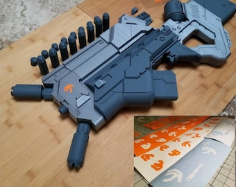 District 9 - Custom cut vinyls for TMAX Props 3D printed SMG Kit (vinyl graphics only)