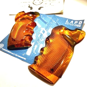 Impugnature Blade Runner Blaster per repliche di eliche in stile Tomenosuke 2049 più vecchie <2014, ambra scura, trasparenti o fumé, NON necessita di carteggiatura! Resina fusa