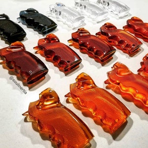 Blade Runner Blaster Grips for OG Tomenosuke 2019 Paragon FX elite and Anders kit NO Sanding required! Prop replica Amber Clear Smoke Resin