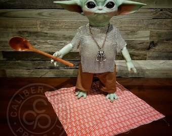 Baby Yoda Fabric wrap ONLY for Grogu's chainmail shirt Book of Boba Fett Mandalorian Mando Beskar chain mail cloth red *figure NOT included