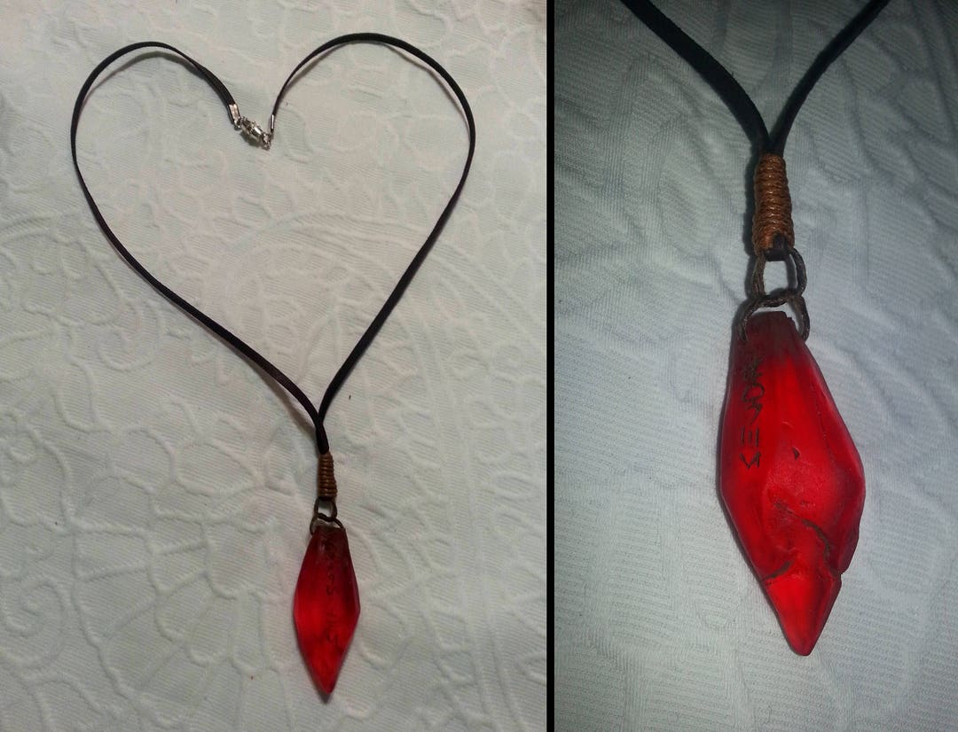 Red Version Jyn's Kyber Crystal Pendant Necklace Andor lightsaber, Jyn