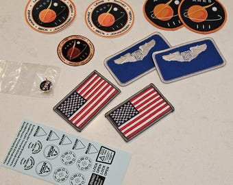 The Martian Movie - Ares Patches, Nasa Pin, American Flag w/velcro, Mark Watney, blank wings patch. Receive All Shown! Astronaut Damon space