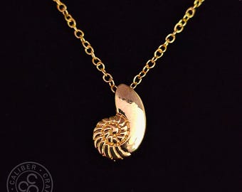 The Little Mermaid Shell pendant necklace - 20" gold chain - Disney Ariel princess charm voice jewelry fairytale Christmas gift