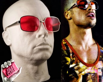 Lunettes de soleil Fight Club Tyler Durden, teintes de verres rouges 1999 Brad Pitt Cosplay Costume Jacket OP523 réplique homme 98 carré d'inspiration oliver peoples