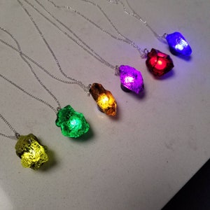 Raw Infinity Stones Pendant Collection FULL SET - Infinity Gauntlet Avengers Thanos cosplay prop replica purple blue green red yellow orange