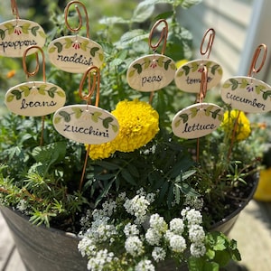 Vegetable Markers, ceramic vegetable garden label
