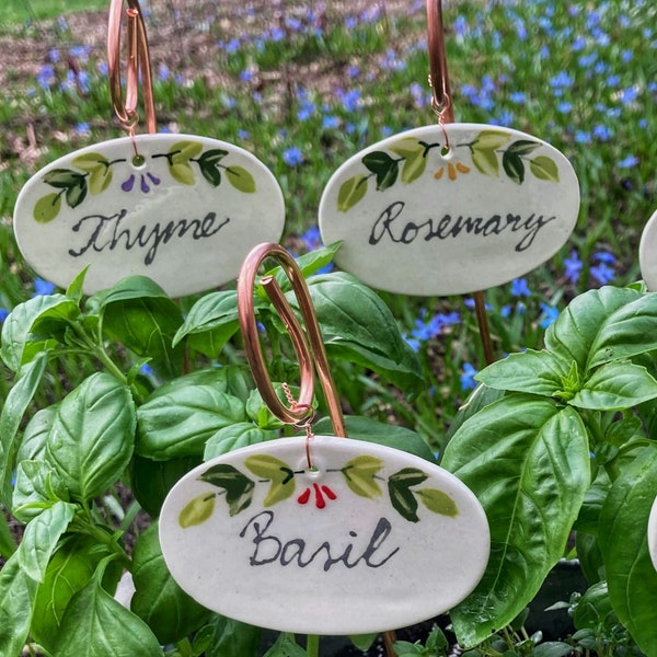 Ceramic Herb Markers Etsy