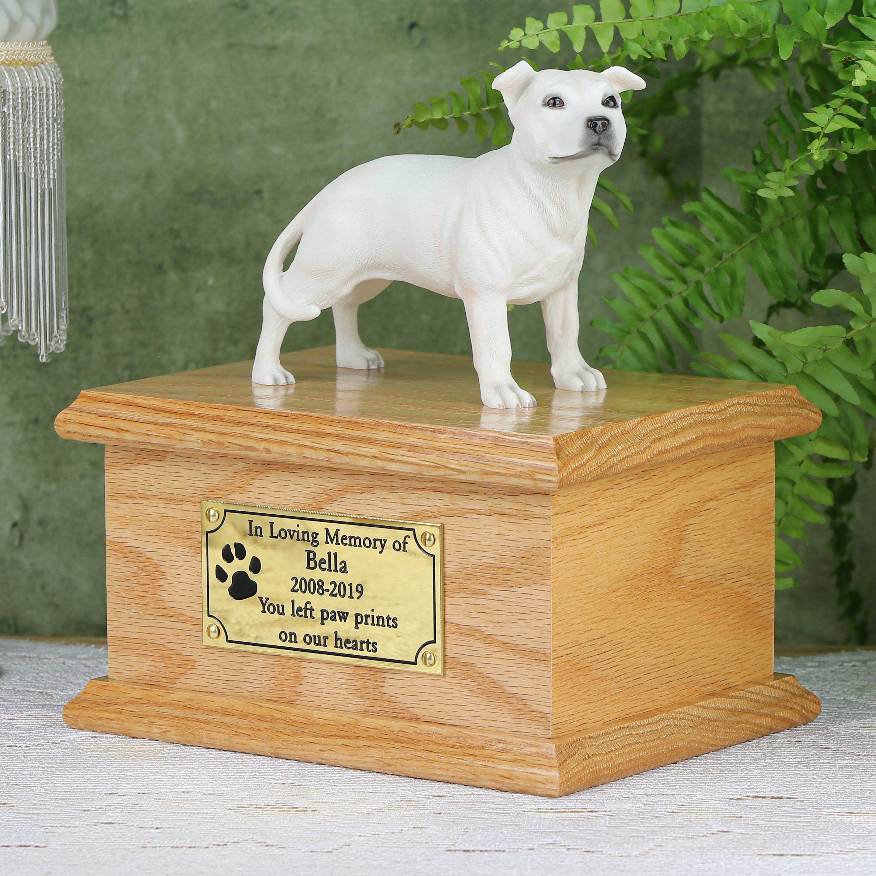 Solid Wood Oak Dog Cremation Urn/casket White Etsy UK