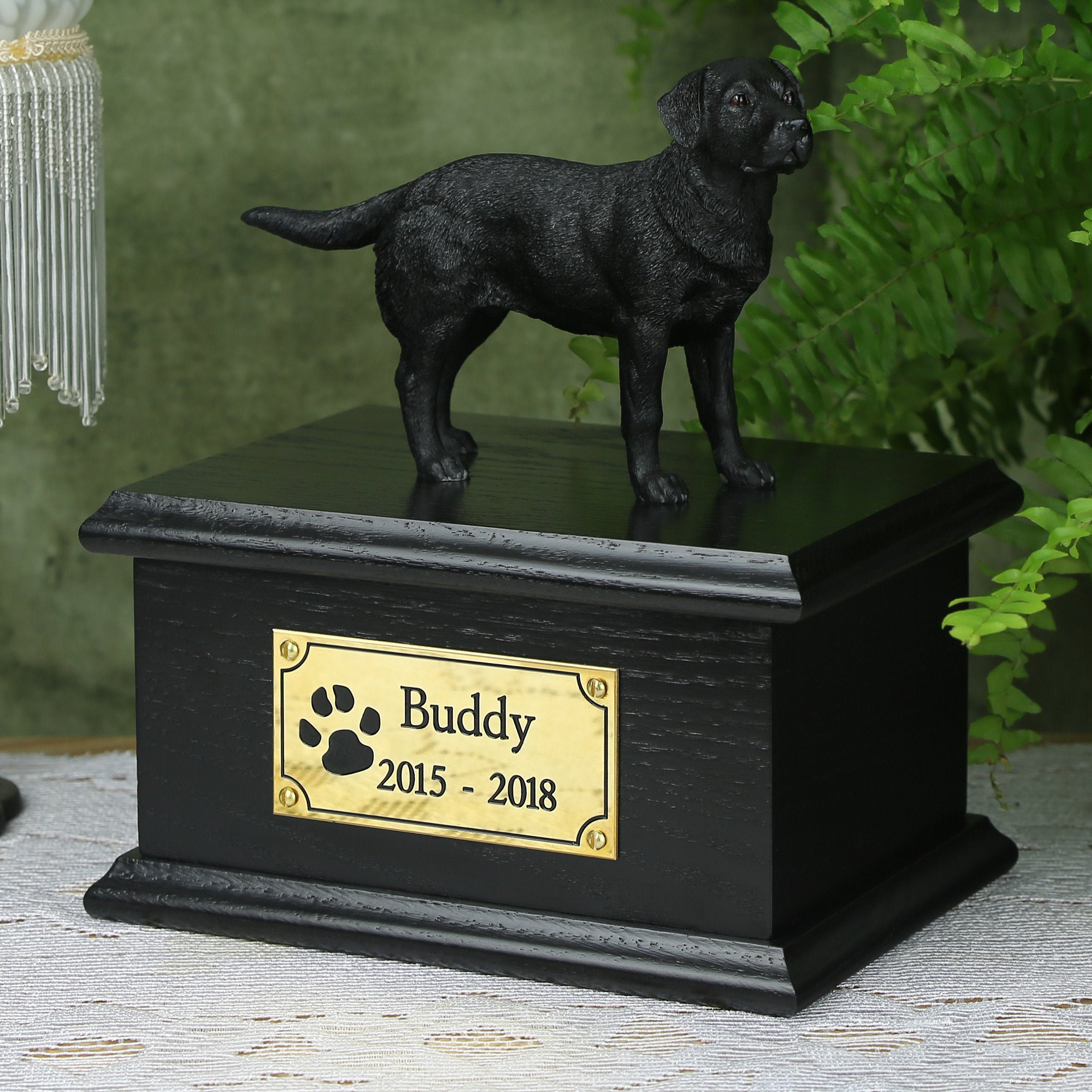 Black Labrador Solid Wood Dog Cremation Urn/casket Etsy