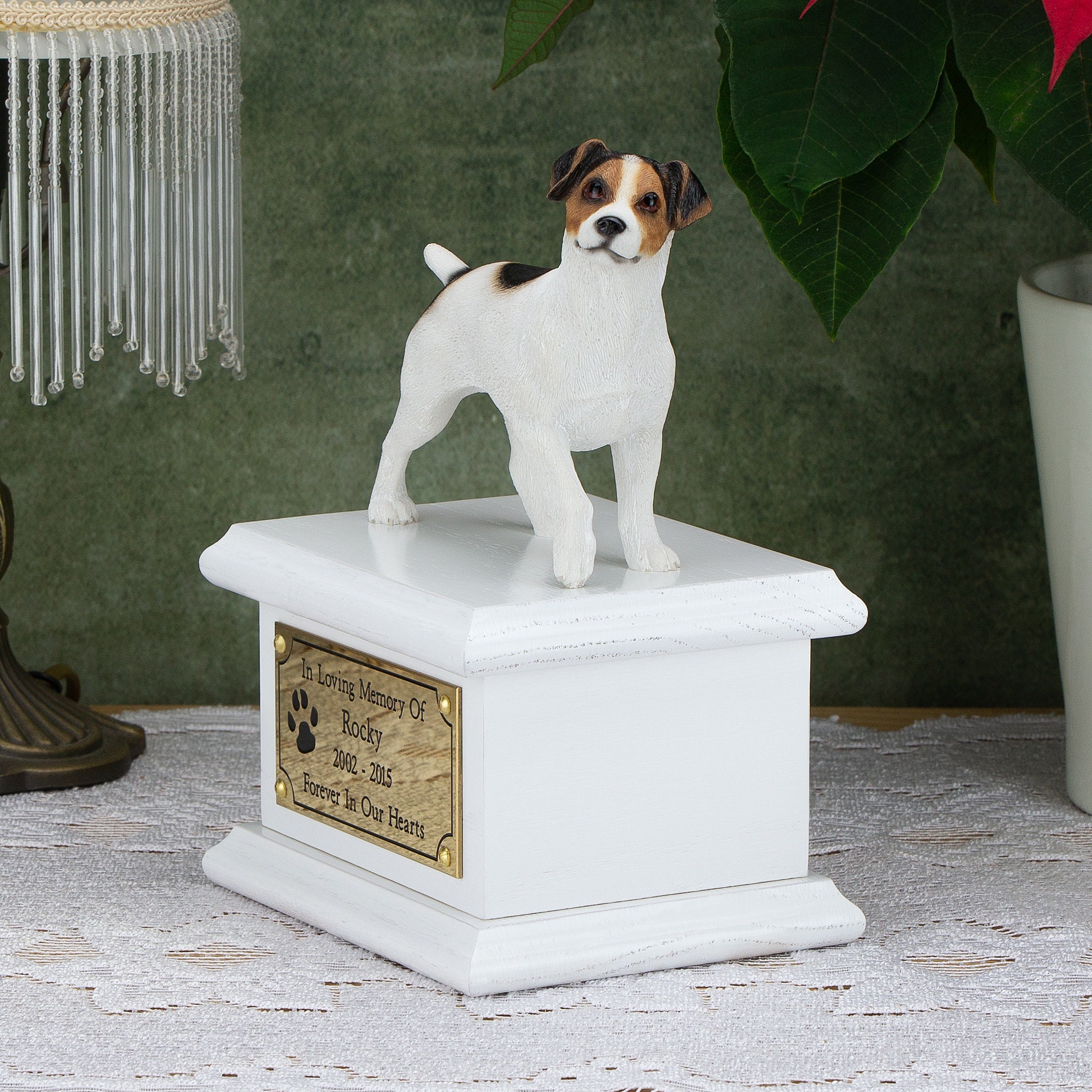 Solid Wood Dog White Cremation Urn/Casket Jack Russell Etsy