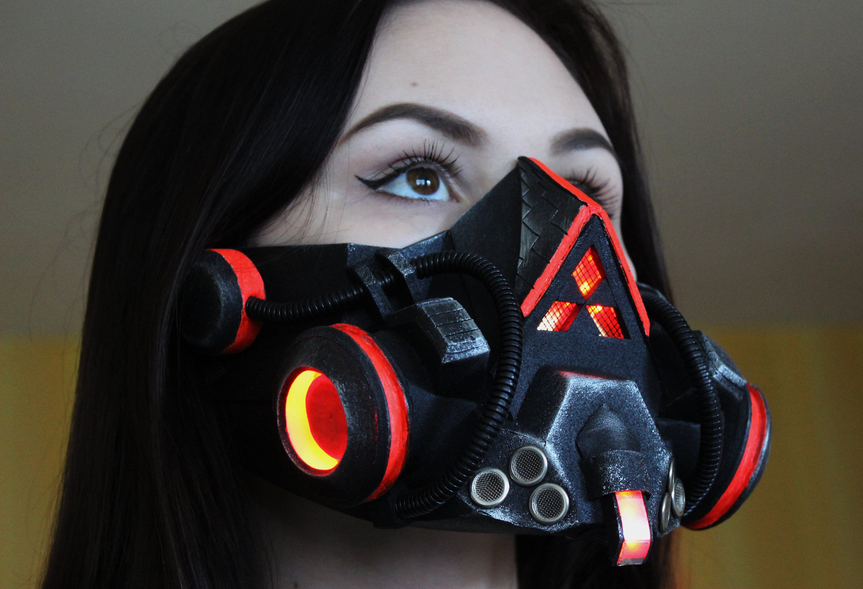 Cyberpunk face mask respirator red Etsy