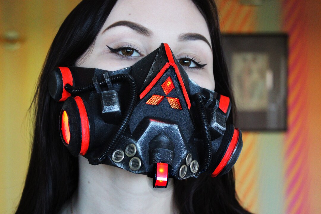 Киберпанк маска для лица респиратор красный - Etsy