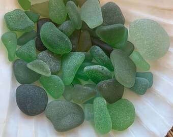 Green Sea Glass, Genuine Beach Glass, Beach Finds Art, Rare, Teal Sea Glasses, Mosaic Glass Crafts