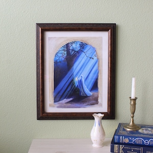 Out With a Lantern Art Print - Oil Painting Fine Art Giclee Print 9x12