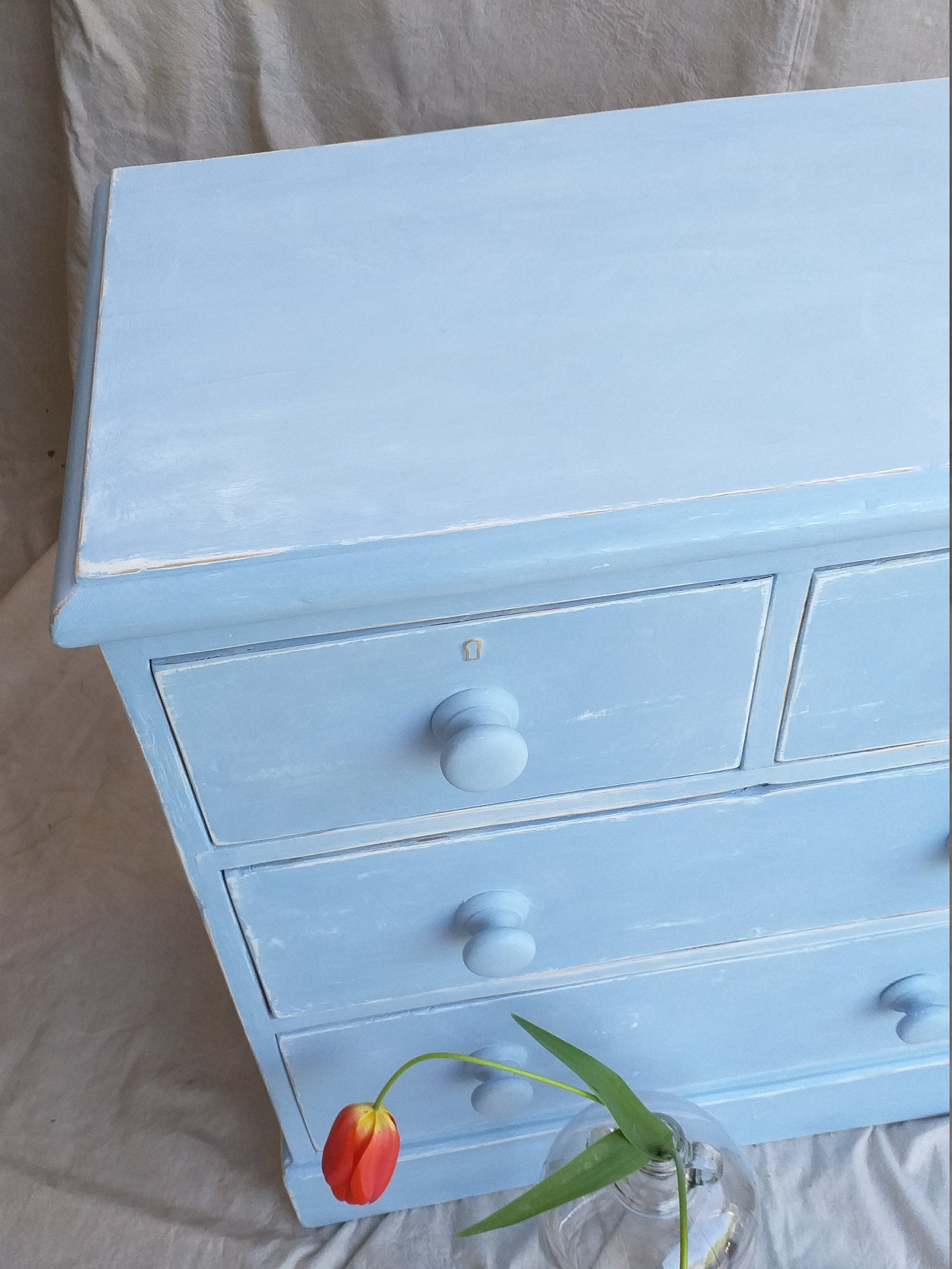 Painted Chest of Drawers Small Handpainted Pale Blue Etsy UK