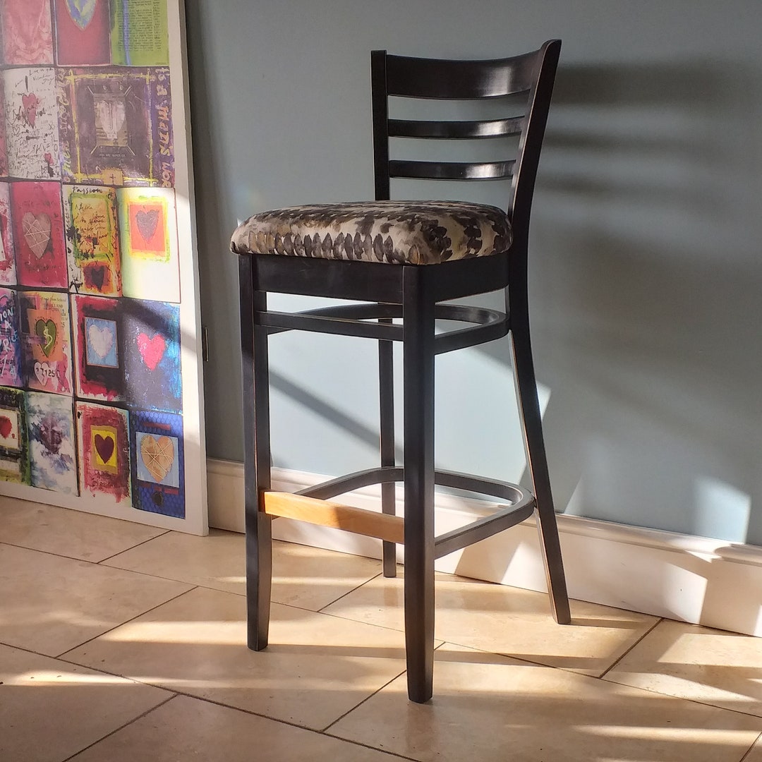 Drinks Bar High Chair / Breakfast Bar Chair, Painted in Black Etsy UK