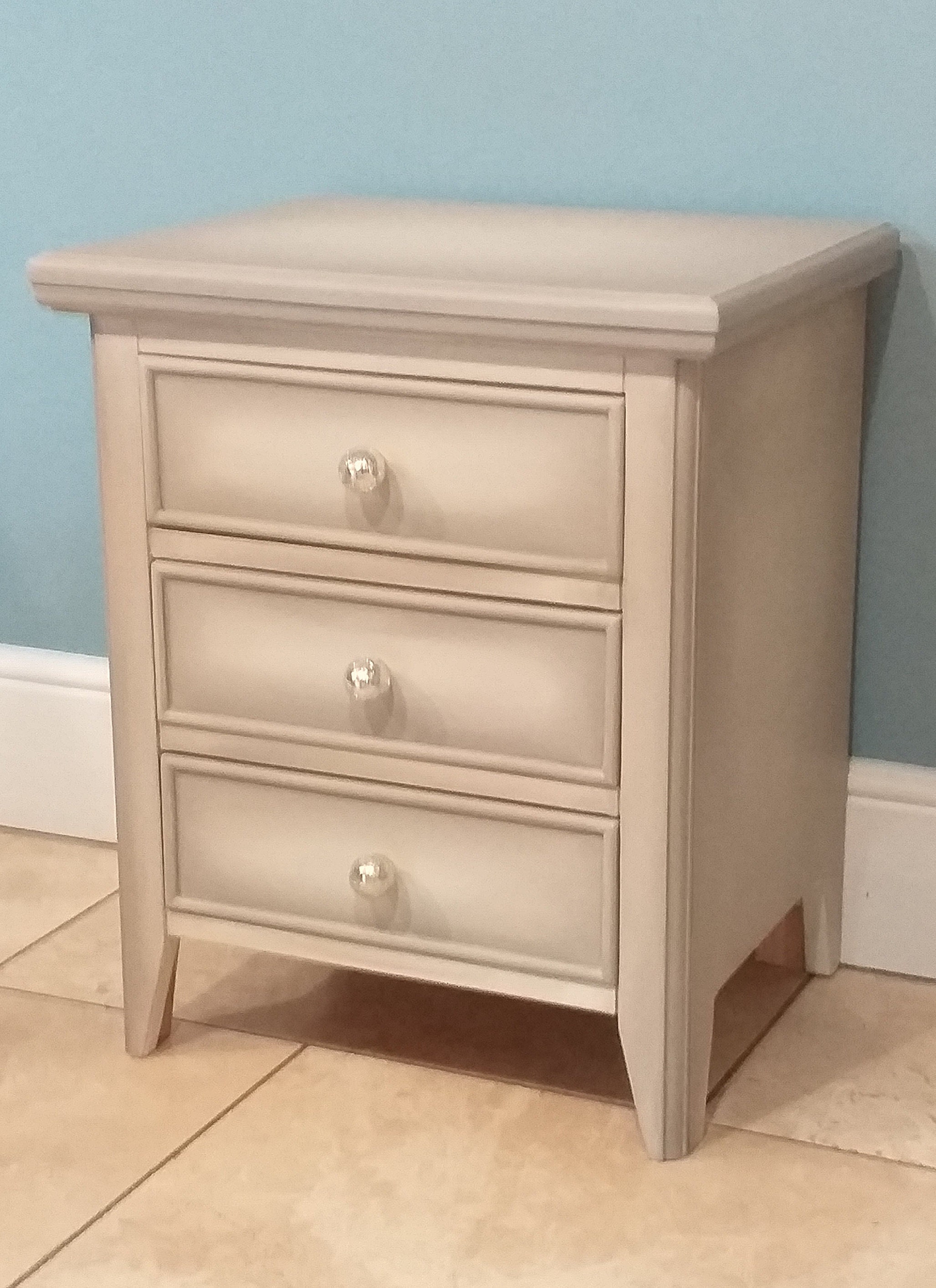 Beautifully Subtle Grey and White Bedside Drawer Unit / Nightstand Etsy