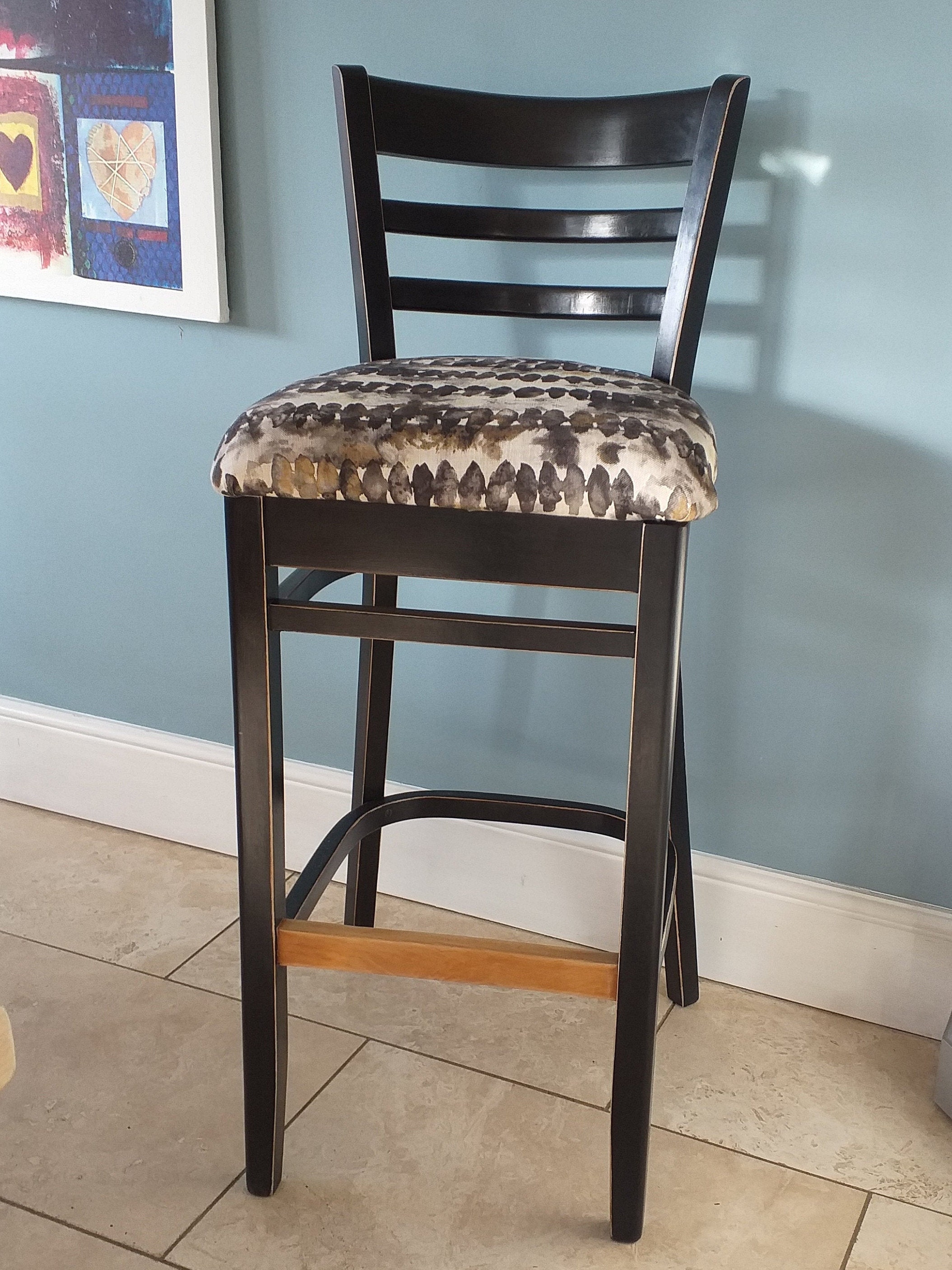 Drinks Bar High Chair / Breakfast Bar Chair Painted in Black Etsy UK