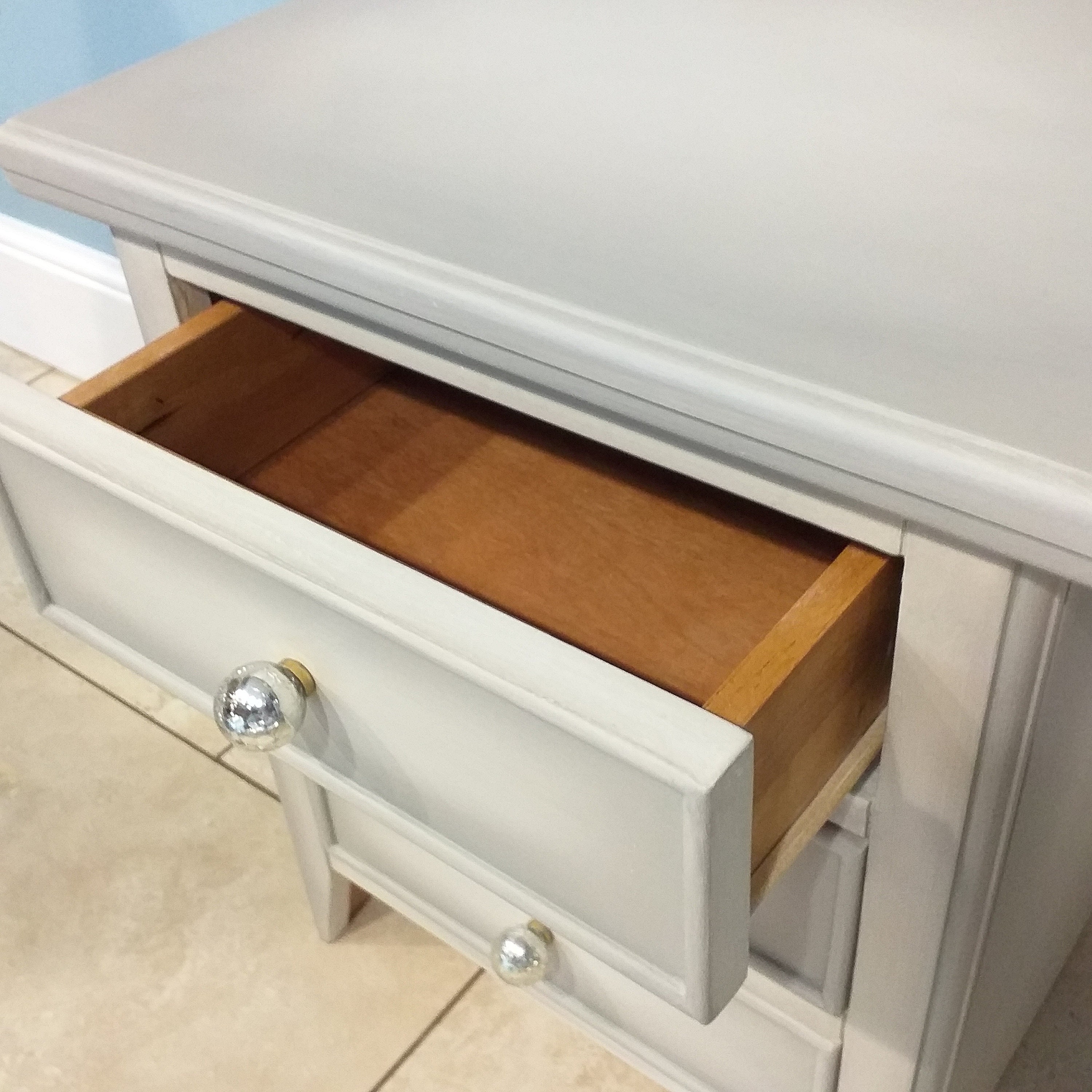 Beautifully Subtle Grey and White Bedside Drawer Unit / Nightstand Etsy