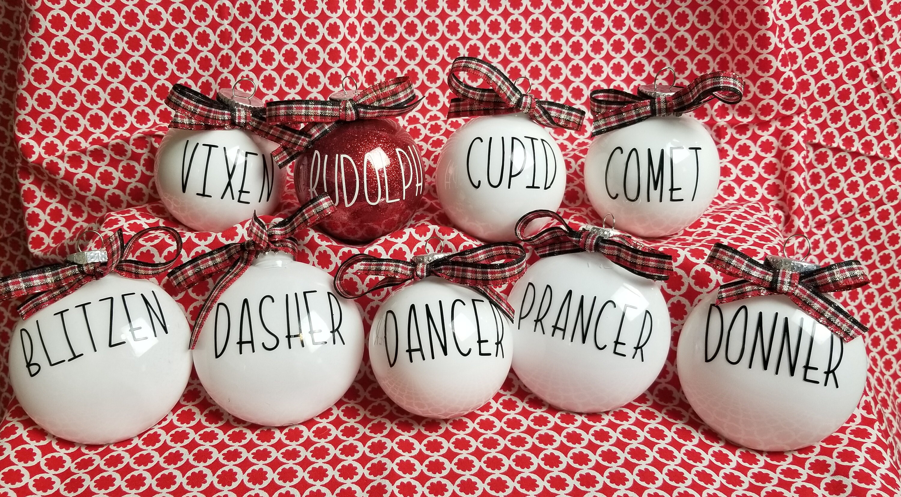 Rae Dunn Ornaments Santa's Reindeer Farmhouse Style Etsy