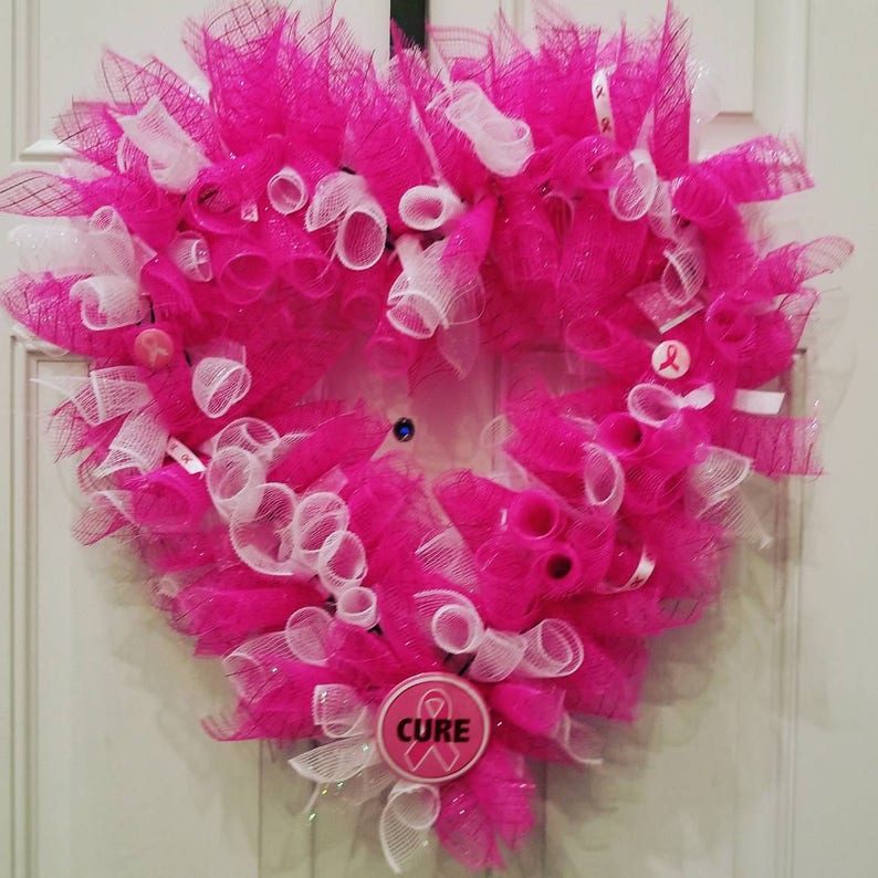 Heart Shaped Breast Cancer Awareness Wreath - Etsy
