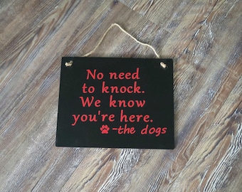 Funny No Soliciting Sign: Crazy Dog, Do Not Knock Door Sign