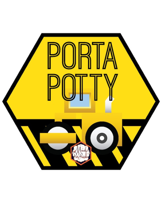 Construction Birthday Party Porta Potty Sign | INSTANT DOWNLOAD Il_570xn