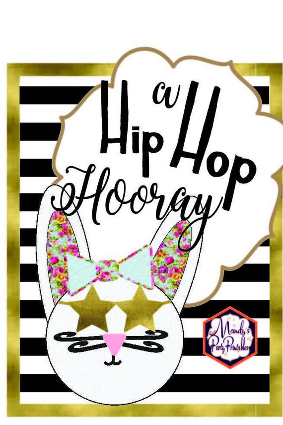 Hipster Easter Printable -- Hip Hop Bunny Rabbit -- Printable Easter Sign -- Bunny Rabbit Printable -- Easter Party Il_570xn