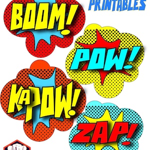 Superhero Signs BOOM! POW! | PJ Masks | Instant Download