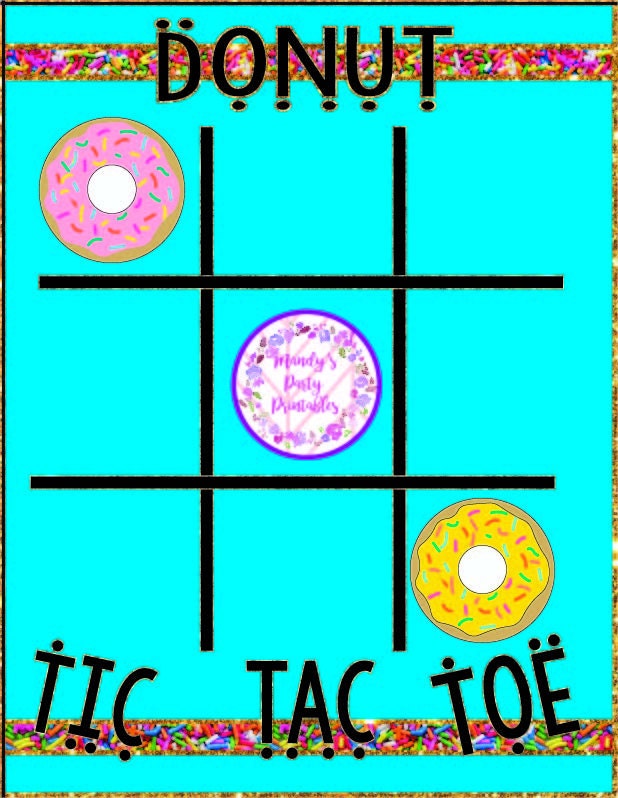 Donut Tic Tac Toe Board With Donut Markers - Etsy