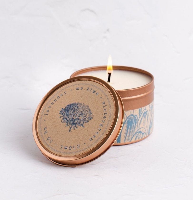 Bougie à La Lavande Me Time' Parfumée Aux Huiles Essentielles Calmantes - Vegan, Natural & Plastic F