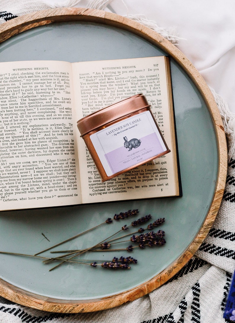 Lavender soy candle scented with calming oils eco friendly Etsy