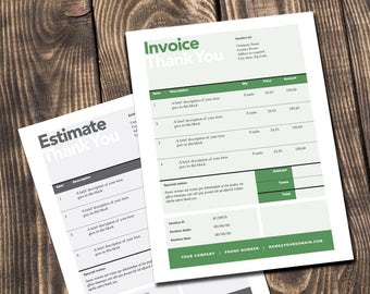 Printable Invoice Estimate template, Editable Template, Invoice Template, Billing Template, Word Invoice, Business Forms, Printable Estimate