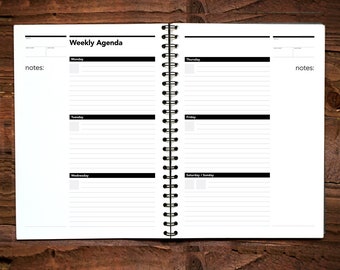 Printable Weekly Agenda Planner, Perpetual Calendar (PDF Download)