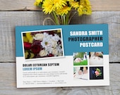 Printable Postcard Template, MS Word template, Photo Card Marketing Kit, brochure postcard, Photographer Promo Package, Postcard Design