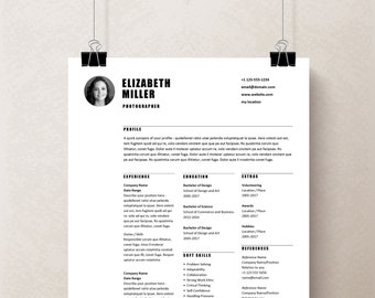 Teacher Resume Template Word, Curriculum Vitae, Resume Design, CV Design, Photo Resume Template, Modern Resume, Modern CV, Professional CV