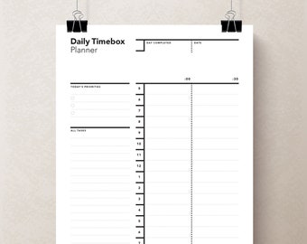 Daily Time Box Template - Etsy