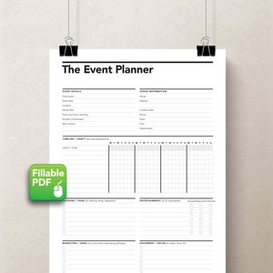 Event Planner Printable, Party Planner, Event Organizer, Birthday Planner, Wedding Planner, Event Schedule, Event Planning Template