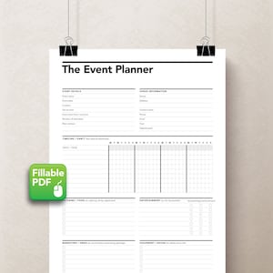 Event Planner Printable, Party Planner, Event Organizer, Birthday Planner, Wedding Planner, Event Schedule, Event Planning Template