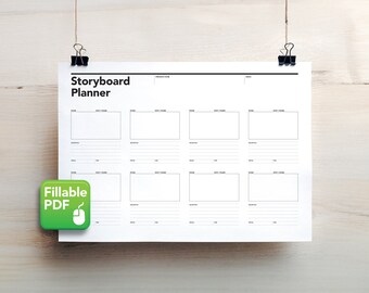 Printable Storyboard Planner Template, Filmmaker planner, storyboard sheets, shot list organizer, animation planning, movie planning tool
