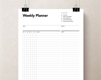 Alastair Method Weekly Planner, Column Task Planner, Task Flow Agenda, Task list Printable Planner, bullet journal