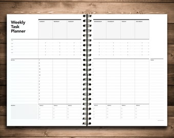 Weekly Task Planner, Weekly Agenda, Week Planner, Printable Weekly Planner, Project Planner, Week Gantt Calendar, Task Plan, Student Planner