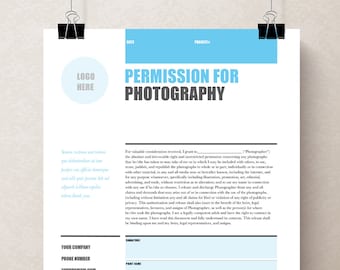 Printable Photography Contract, Model Release, Permission Form, Photo Studio Form, Photographer Template, Photo Session, session form