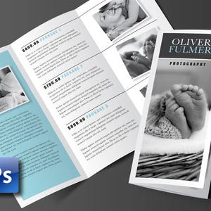 Trifold Brochure Template, Photoshop Template, Business Brochure, Photography Brochure, Pricing Guide, 3 Panel Brochure, Brochure Design